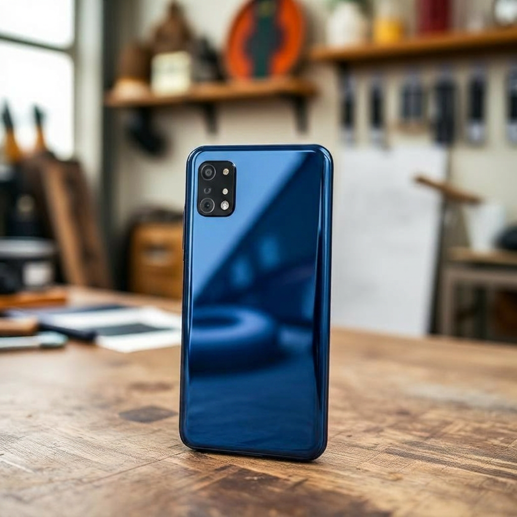 Samsung bleu — Vitre arrière — après