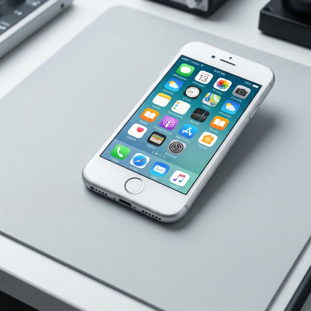 iPhone blanc — Dégât d'eau — après
