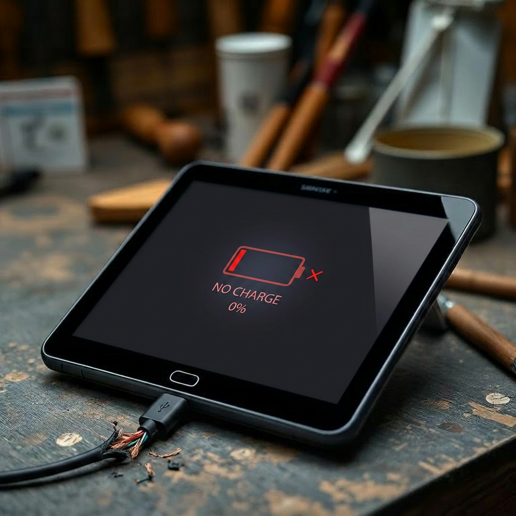 Tablette Samsung — Écran réparé — avant